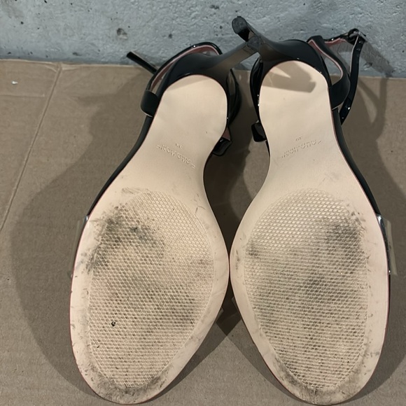 Zara Basic Collections Black Patent and Lucite Pencil Heel Stiletto Sandals - 39 - Picture 8 of 11